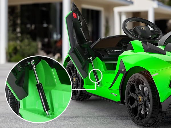 TEOAYEAH Ride On Car 12V Licensed Lamborghini SVJ Electric Vehicles, 12V7Ah Battery Powered Roadster with Parent Control, Spring Suspension, Sound System, LED Light, Hydraulic Doors, Music